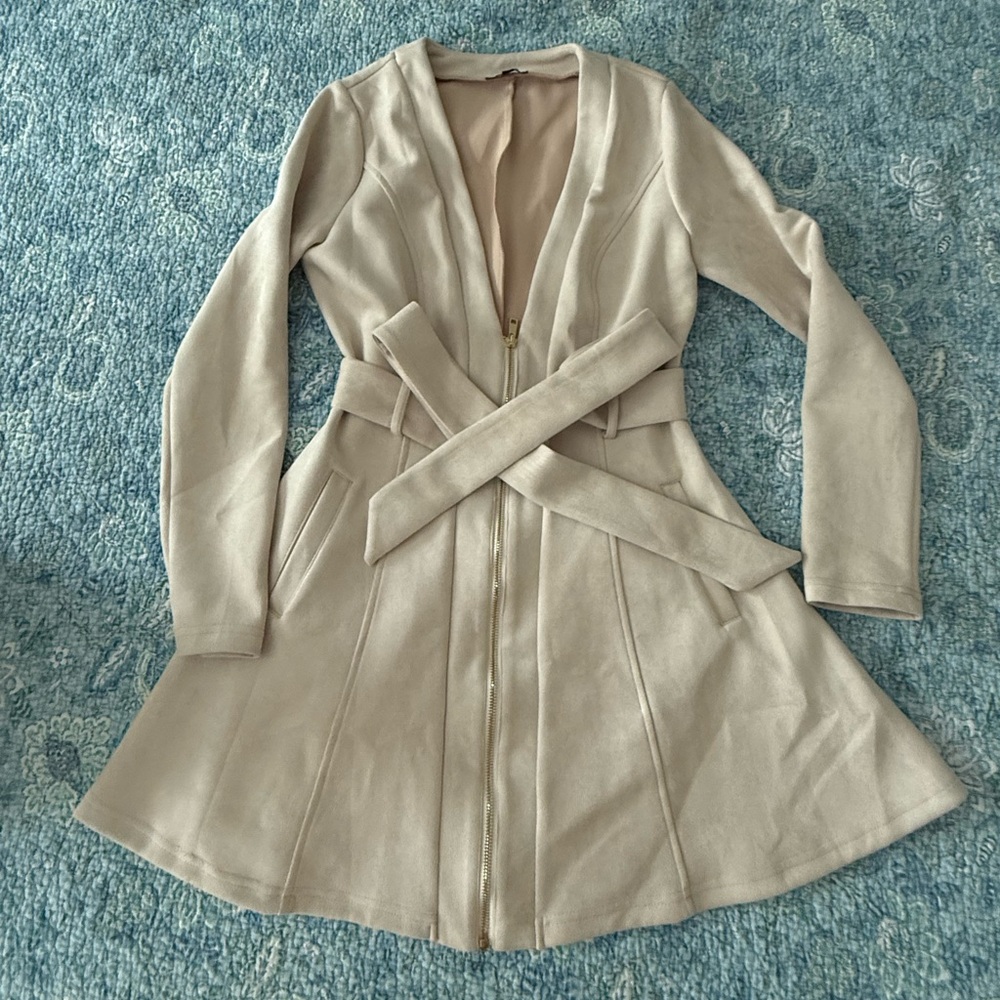 Privy belted suede dress